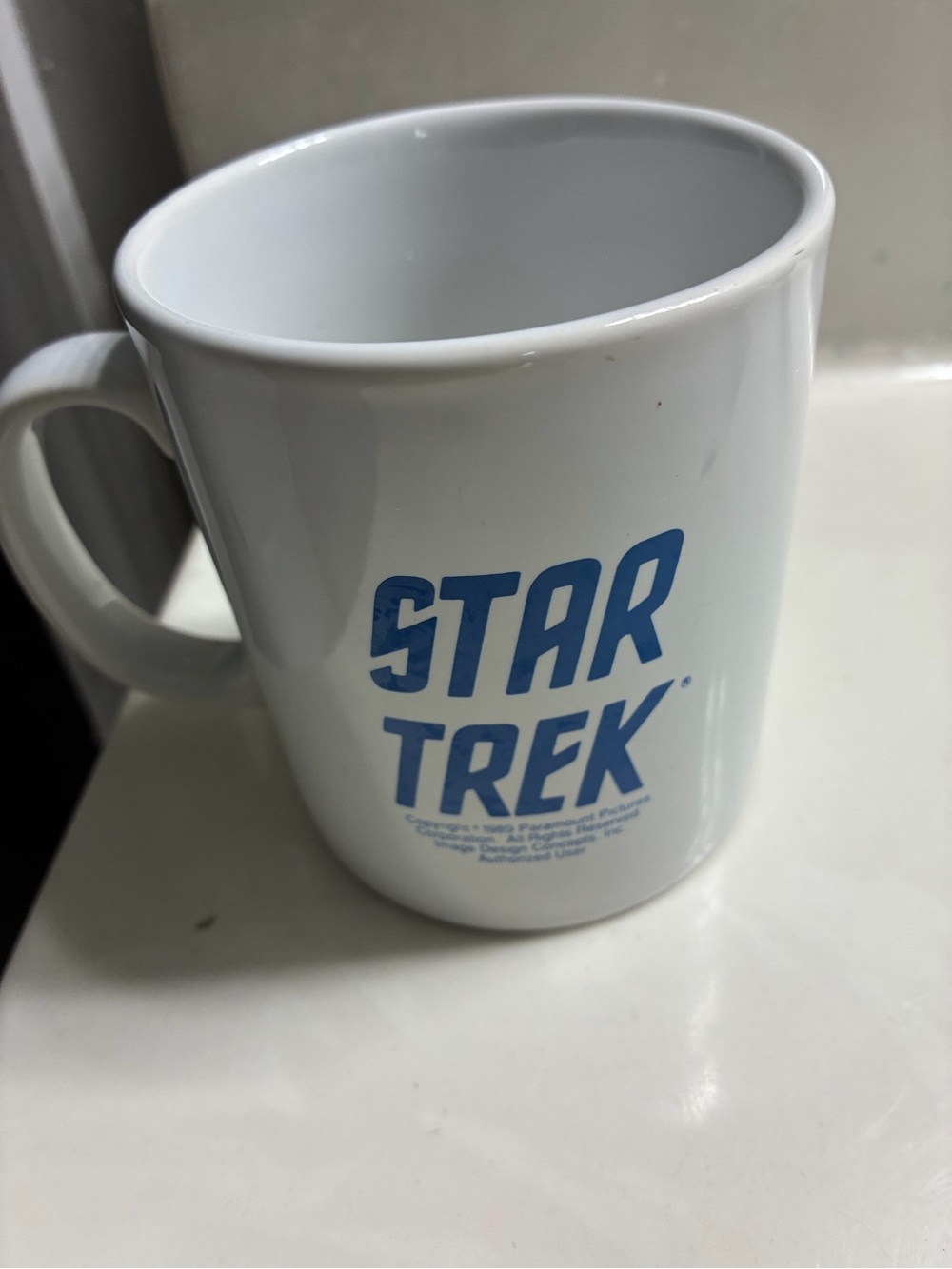 Star Trek White Ceramic Mug with Blue Logo